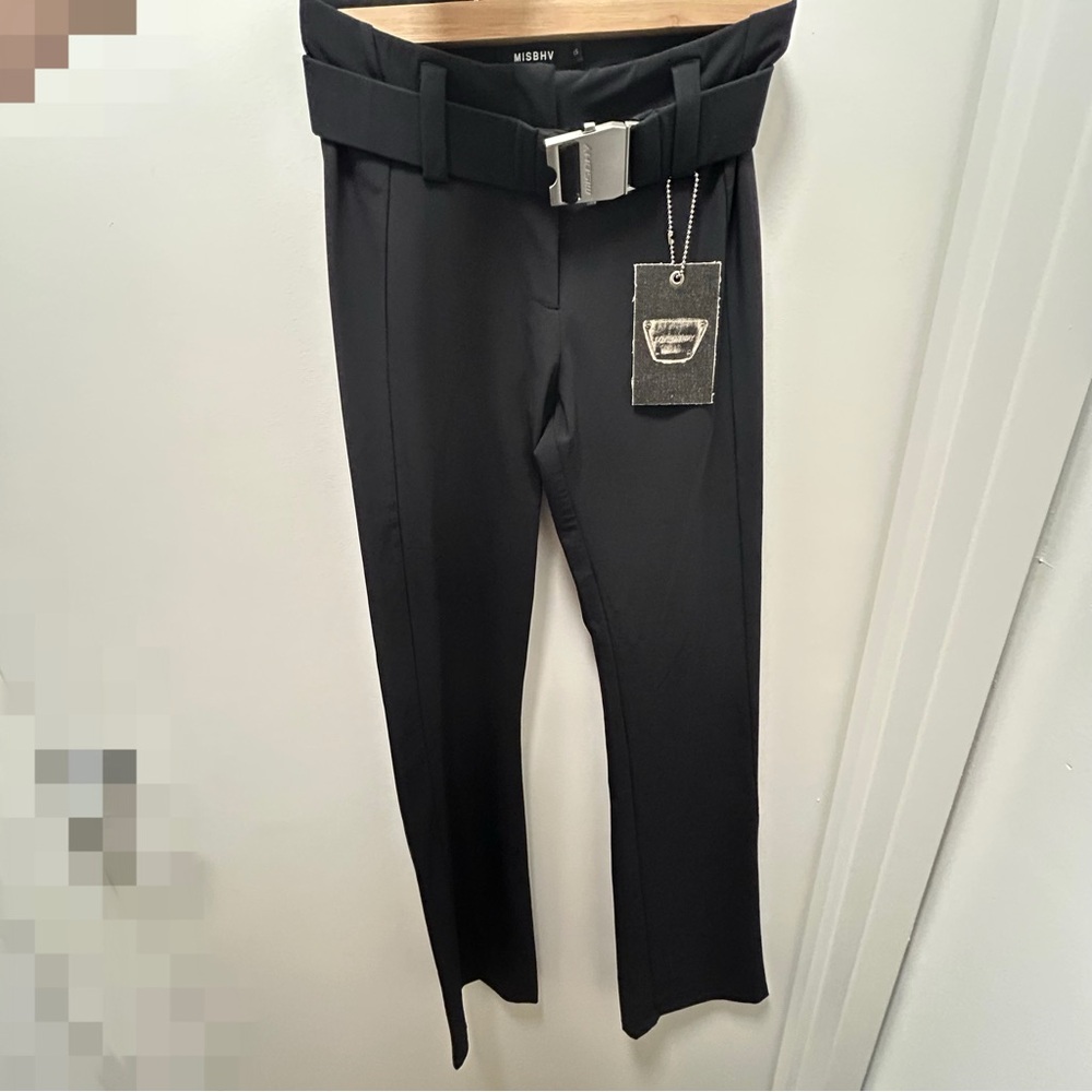 Misbhv tight black pants with buckle